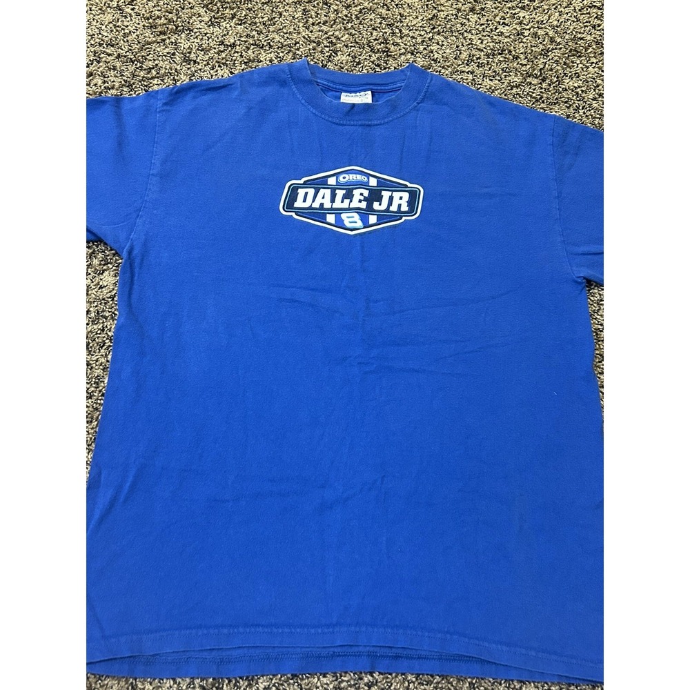 DALE EARNHARDT JR T-Shirt Blue‎ Oreo Size M #8 Double Sided